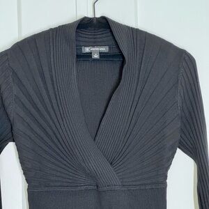 INC International Concepts Black V-Neck Sweater